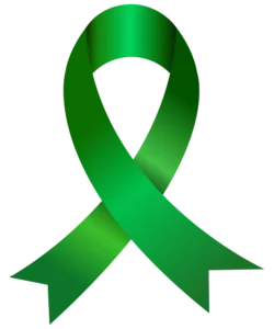 Duchene Muscular Dystrophy awareness ribbon green