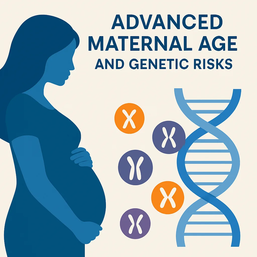 Advanced maternal age and their genetic risks, a blog post, explaining in detail about genetic risks in pregnancy with above 35 years of page